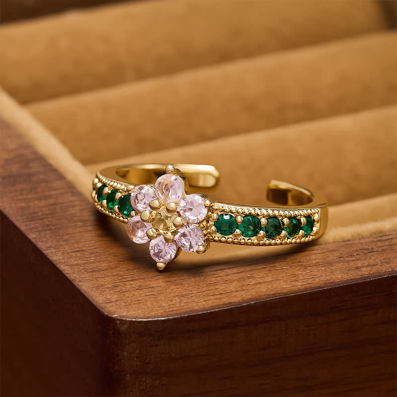 FREE Today: Healing and Enlightenment Copper Lotus Inlaid Floral Open Ring - image 1