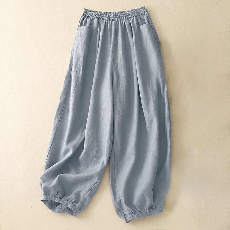 Buddha Stones Summer Commute Pure Color Women's Ankle-Length Pants With Pockets - DarkGray - US8-10,UK/AU12-14,EU40-42 (2XL) - image 11