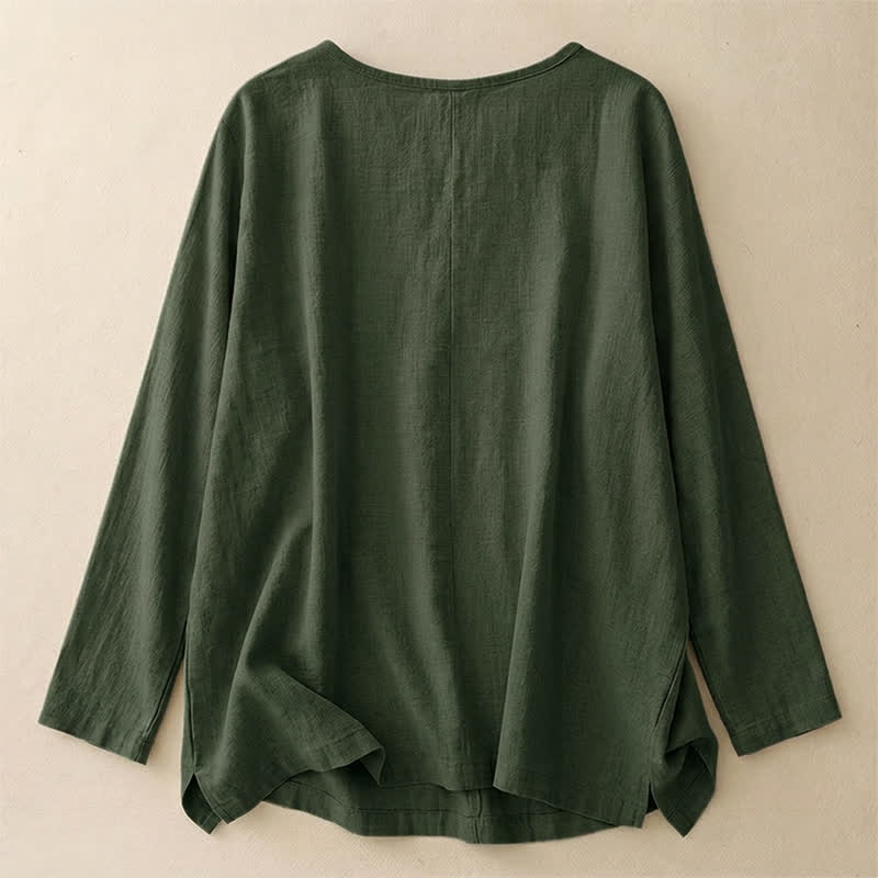 Buddha Stones Casual Plain Women's Crew Neck Design Loose Half Sleeve T-shirt - image 38
