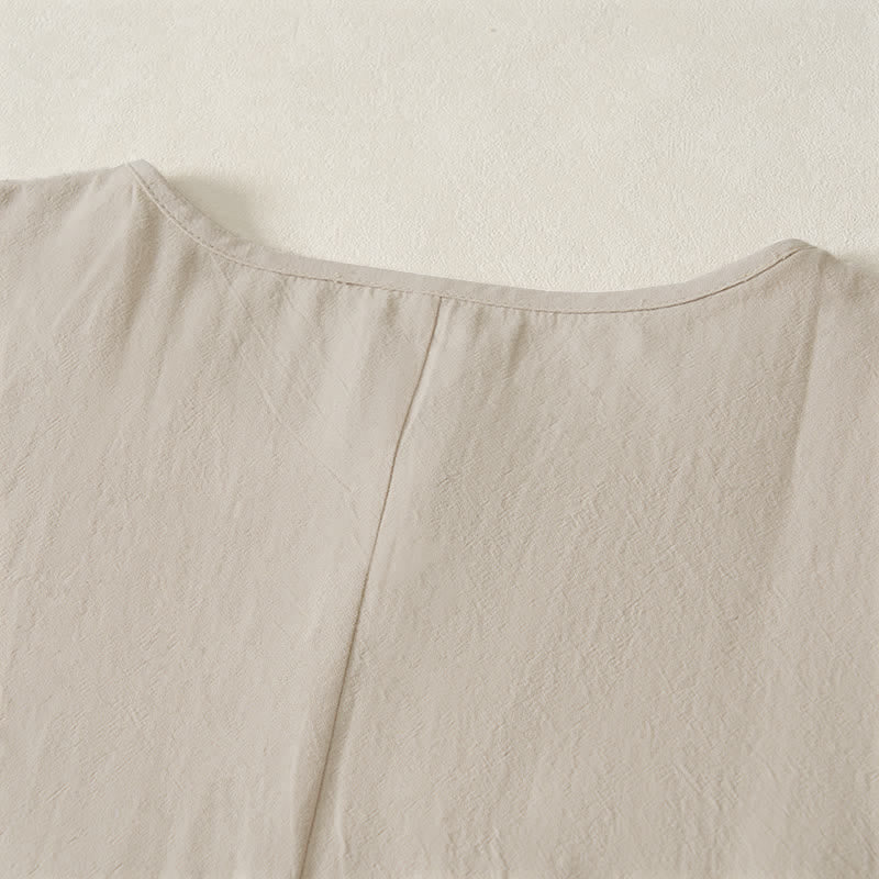 Buddha Stones Casual Plain Women's Crew Neck Design Loose Half Sleeve T-shirt - image 31