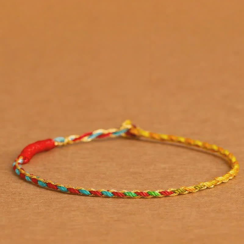 FREE Today: Blessing and Protection 925 Sterling Silver Hand-Woven Multicolor Red String Bracelet - Yellow Color Scheme(Plain Rope) - 7.1–7.5 in (18–19 cm) - image 10