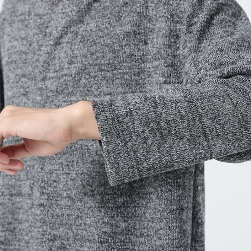 Buddha Stones Fall Winter Minimalist Casual Solid Men's Long Sleeve T-Shirts - image 13