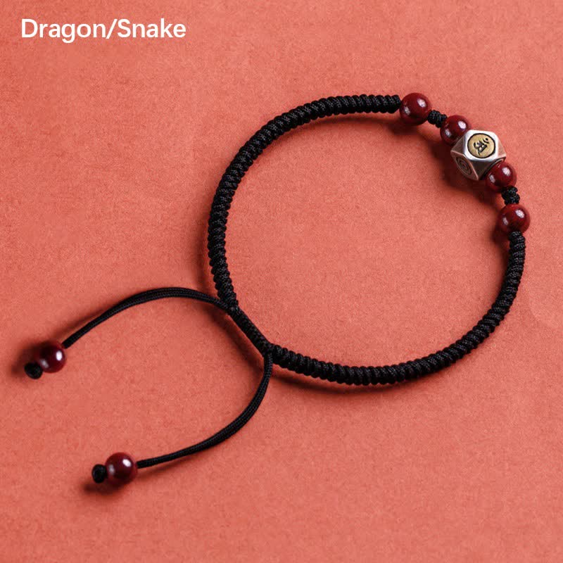 Buddha Stones 925 Sterling Silver Chinese Zodiac Cinnabar Calm Bracelet - Dragon/Snake - Black(Wrist Circumference 14-18cm) - image 16