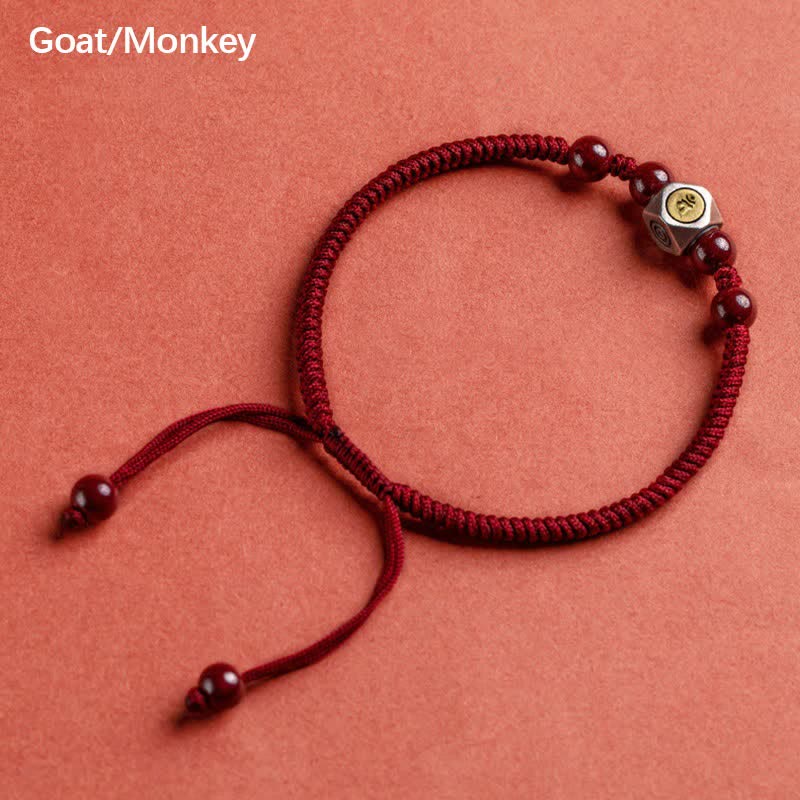 Buddha Stones 925 Sterling Silver Chinese Zodiac Cinnabar Calm Bracelet - Goat/Monkey - Red(Wrist Circumference 14-18cm) - image 19