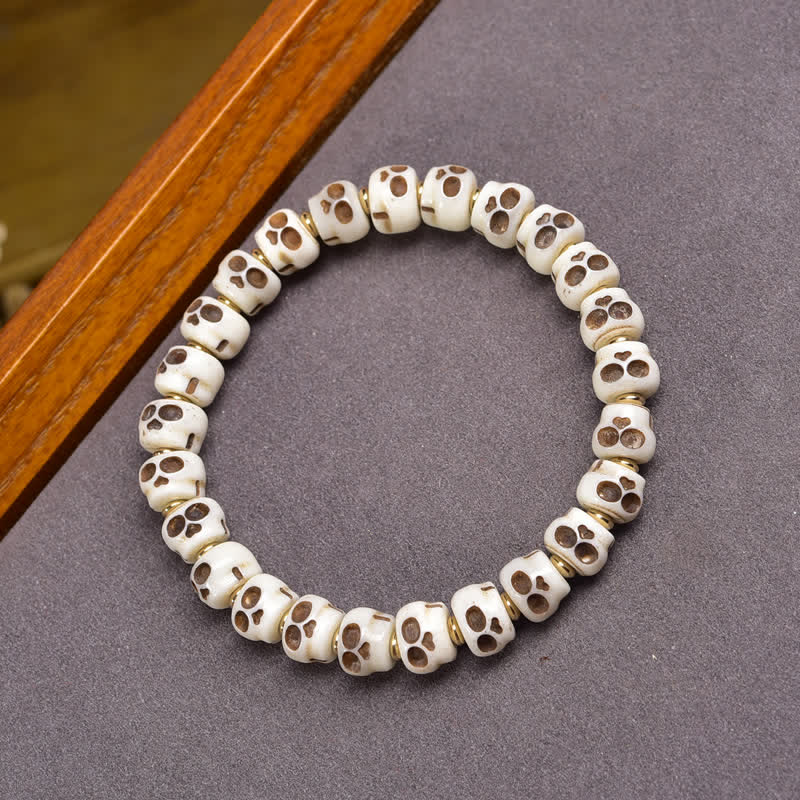 FREE Today: Protection and Courage Tibetan Bone Beads Lord of the Corpse Forest Skull Pattern Bracelet - image 5
