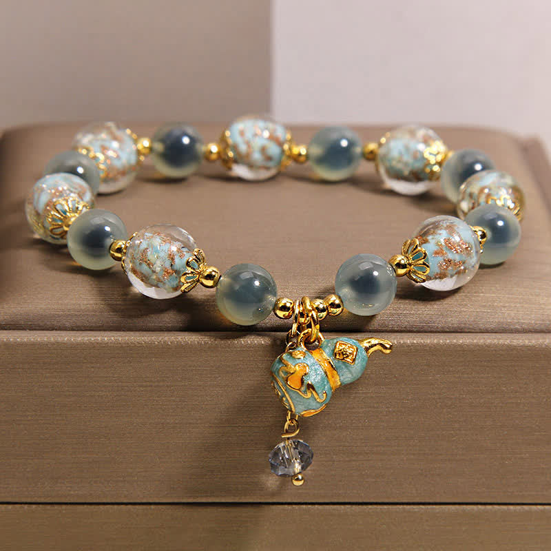 FREE Today: Strength and Harmony Blue Candy Agate Liuli Glass Gourd Charm Bracelet - image 7