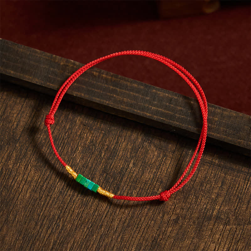 FREE Today: Protection and Strength Ultra-fine Turquoise Square Beads Red Rope Bracelet - image 3
