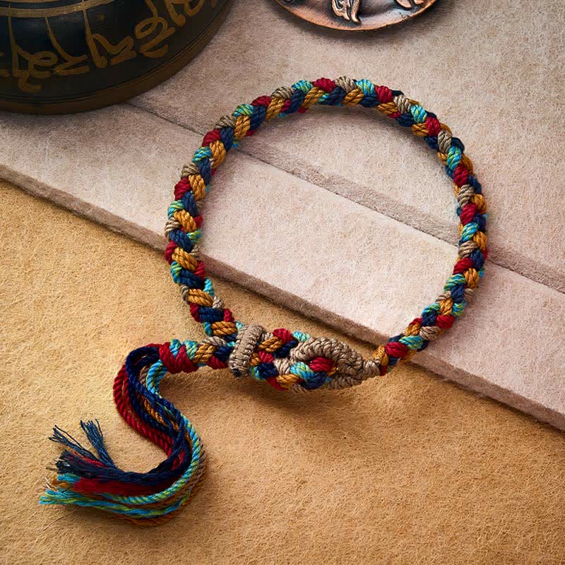 Buddha Stones Hand-Woven Multicolor Tibetan Luck Rope Bracelet - Multicolor(Wrist Circumference: 5.5–6.7 in / 14–17 cm) - image 0