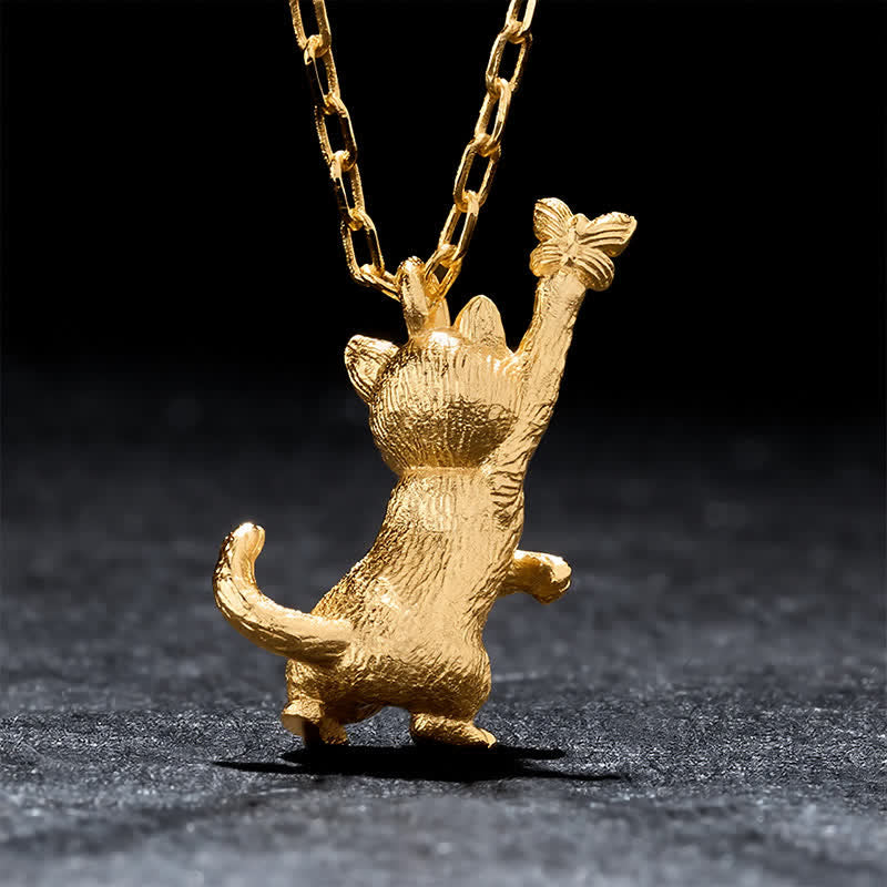 FREE Today: Healing annd Transformation Vintage Copper Cat and Butterfly Necklace - image 1