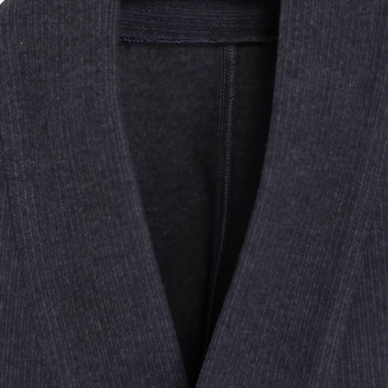 Buddha Stones Fall Winter Classic Minimalist Solid Men's Kimonos - image 9