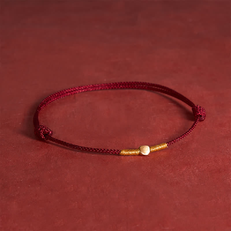 FREE Today: Protection and Luck 925 Sterling Silver Golden Bead Braided Rope Bracelet - DarkRed (Wrist Circumference: 7.1 in/18 cm) - image 3