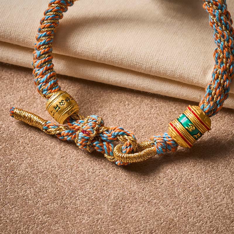 FREE Today: Wisdom and Fortune Om Mani Padme Hum Tibetan Fu Character Hand-Woven Bracelet - image 11