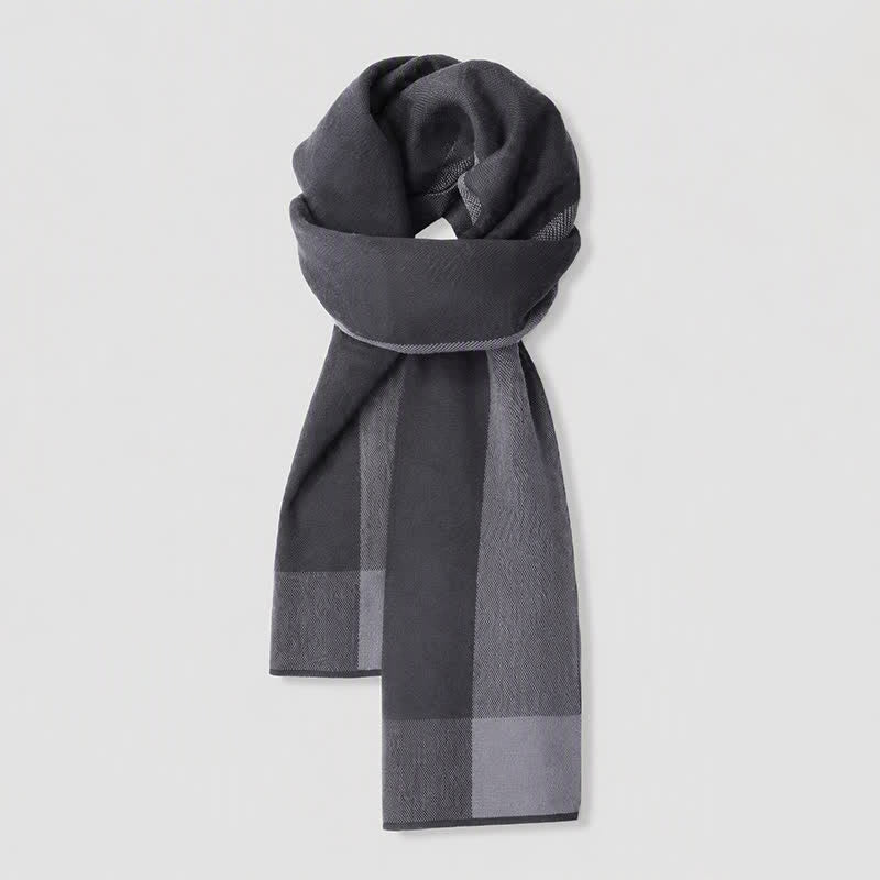 Buddha Stones Fall Winter Knit Geometric Color Block Cozy Scarf - image 1