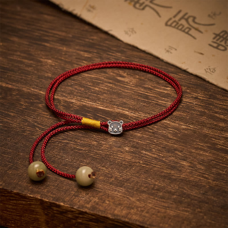 Buddha Stones Vintage 925 Sterling Silver Chinese Zodiac Luck Braided Red String Bracelet - Rat - 5.5–7.1 in (14–18 cm) - image 26