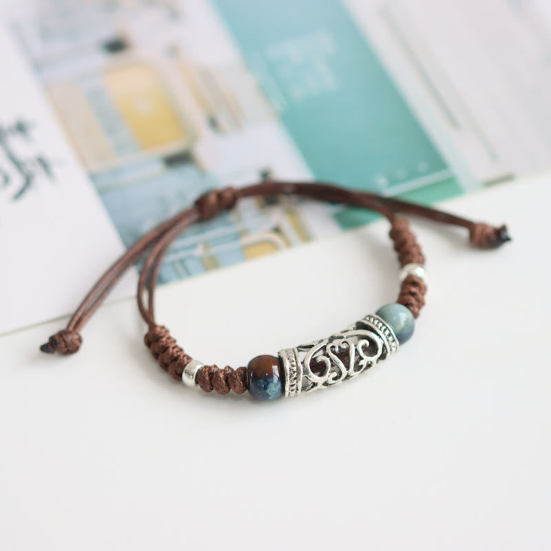 Buddha Stones Tibet Ceramic Bead Wealth String Bracelet Bracelet BS 4
