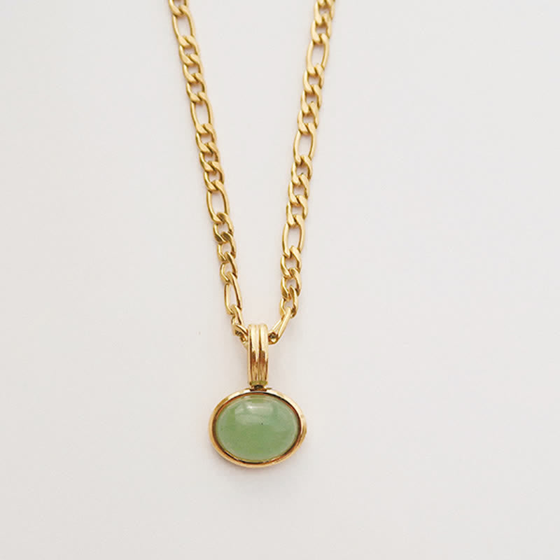 Buddha Stones Oval Turquoise Strength Titanium Steel Necklace Pendant Necklaces & Pendants BS 13