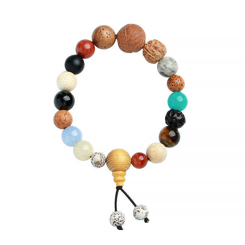 Buddha Stones Bodhi Seed Agate Wisdom Harmony Wrist Mala Bracelet Bracelet BS 7