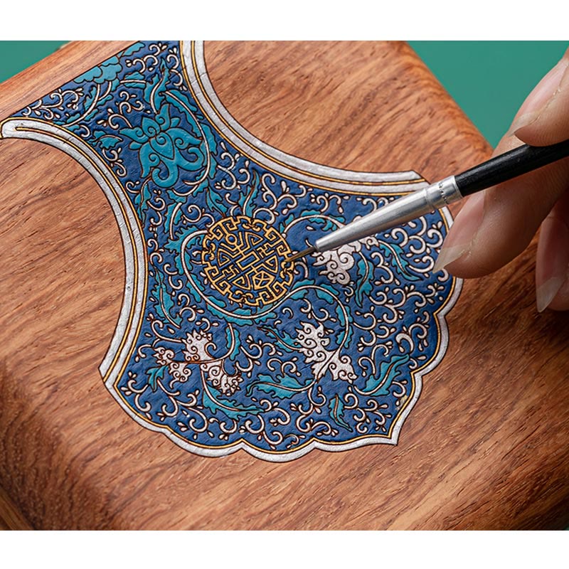 Buddha Stones Antique Flower Leaf Handmade Rosewood Jewelry Storage Box Wooden Gift Organizer Box Jewelry Storage Box BS 6