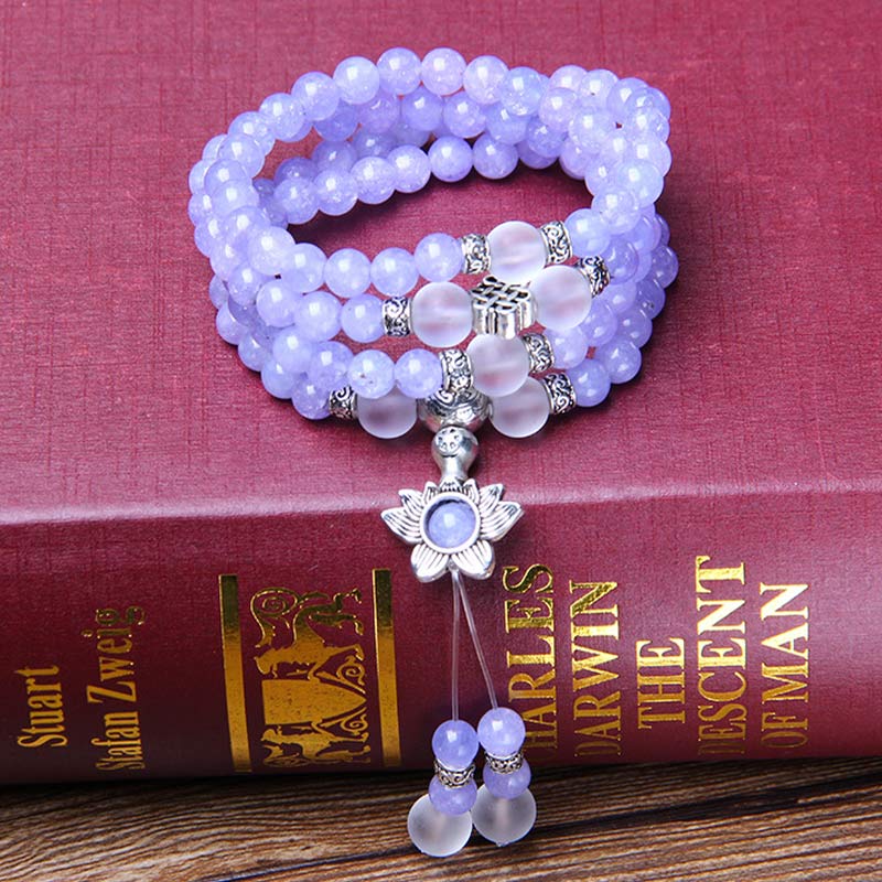 Buddha Stones Purple Jasper Bead Strength Bracelet Mala Mala Bracelet BS 1