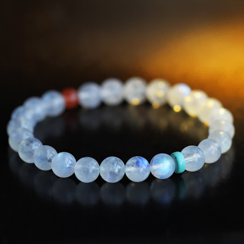 Buddha Stones Moonstone Calm Healing Positive Bracelet Bracelet BS 1