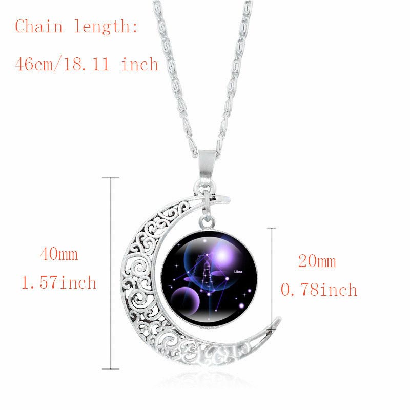 Buddha Stones 12 Constellations of the Zodiac Moon Protection Necklace Chain Pendant Necklaces & Pendants BS 15