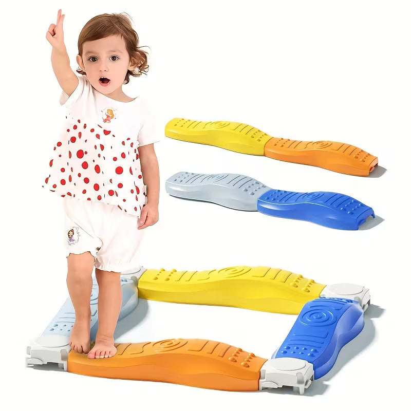 Fidtoy Multicolour Sensory Balance Beam Tactile Board for Kids Stepping Stones Coordination Toy Age 3-6