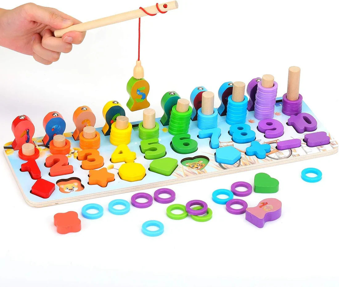 Fidtoy Tablero de Conteo Magnético de Peces Montessori de Madera