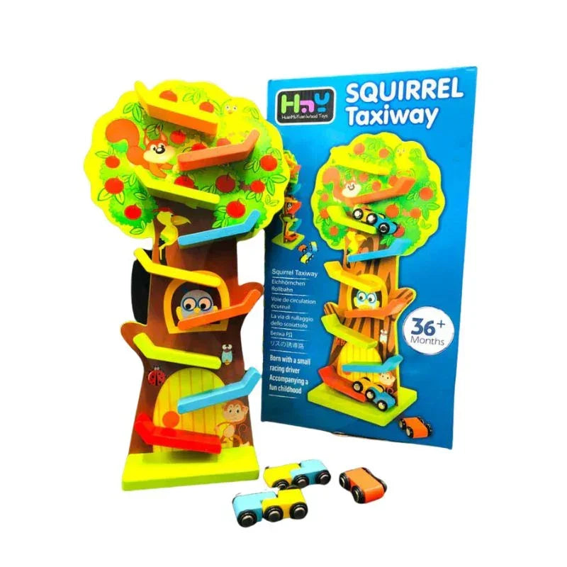 Fidtoy Circuit de Course et Voitures en Bois à 9 Niveaux – Jouet d'Éveil pour Tout-Petits