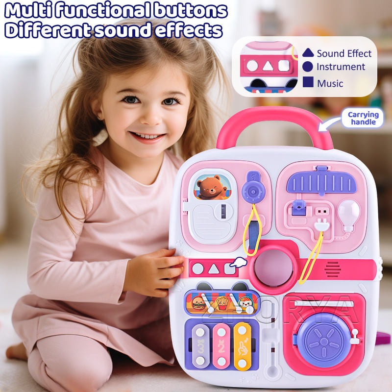 Fidtoy Multi-functional Cognitive Bear Busy Board for Toddlers Montessori Sensory Fine Motor Travel Toy Age 0-3