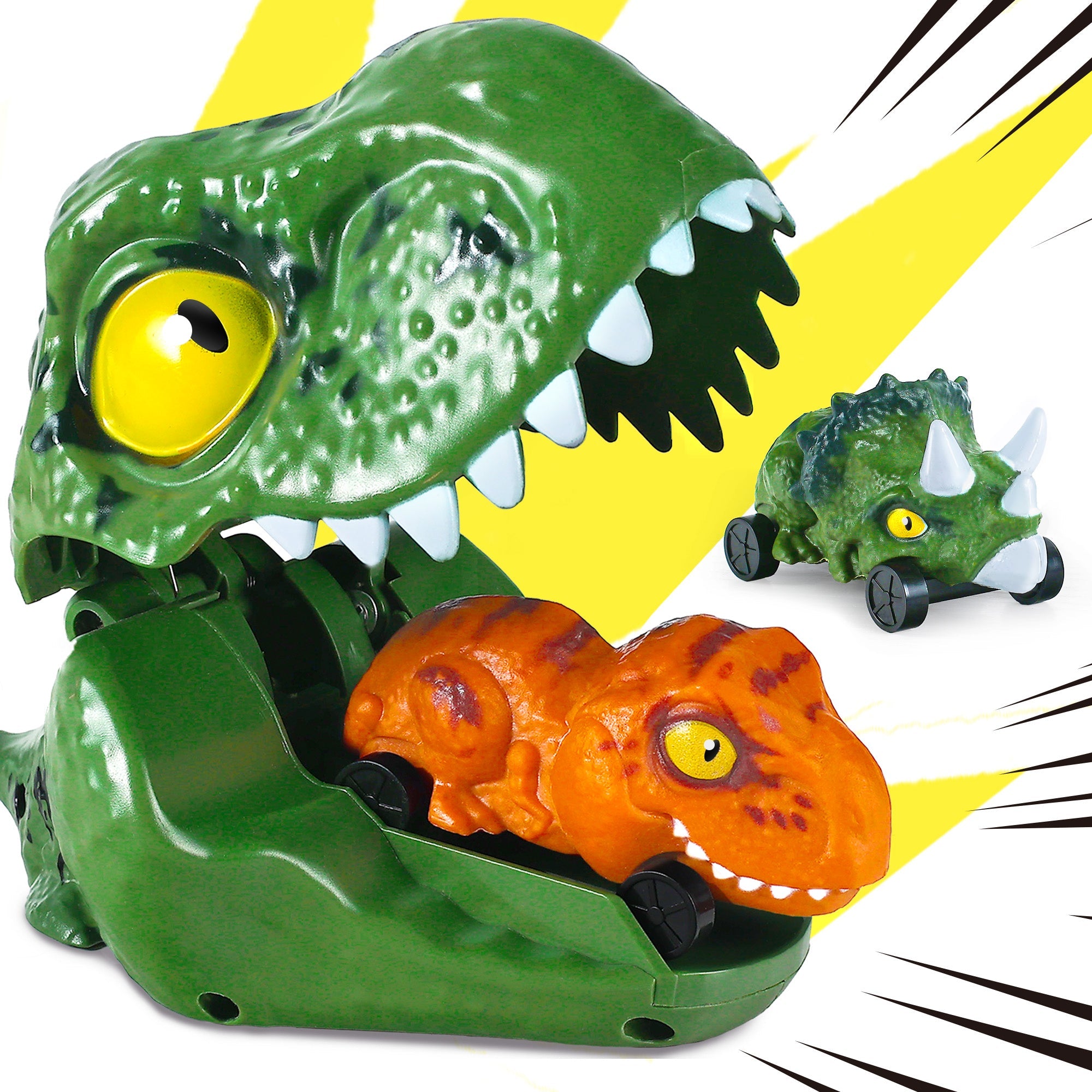 Juguete de coche lanzador de dinosaurios Fidtoy para niños