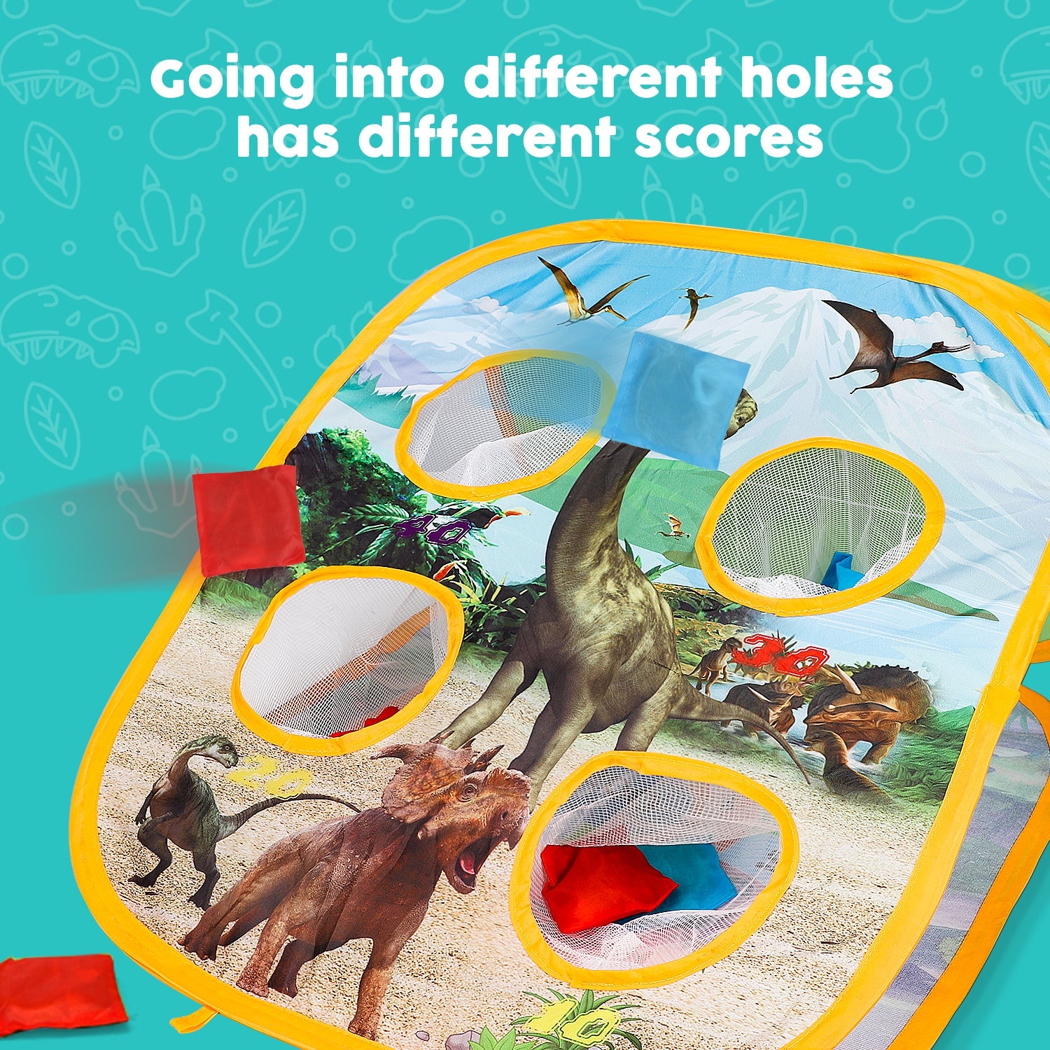 Juego Fidtoy Ocean Bean Bag Toss 2 en 1, juego para niños al aire libre