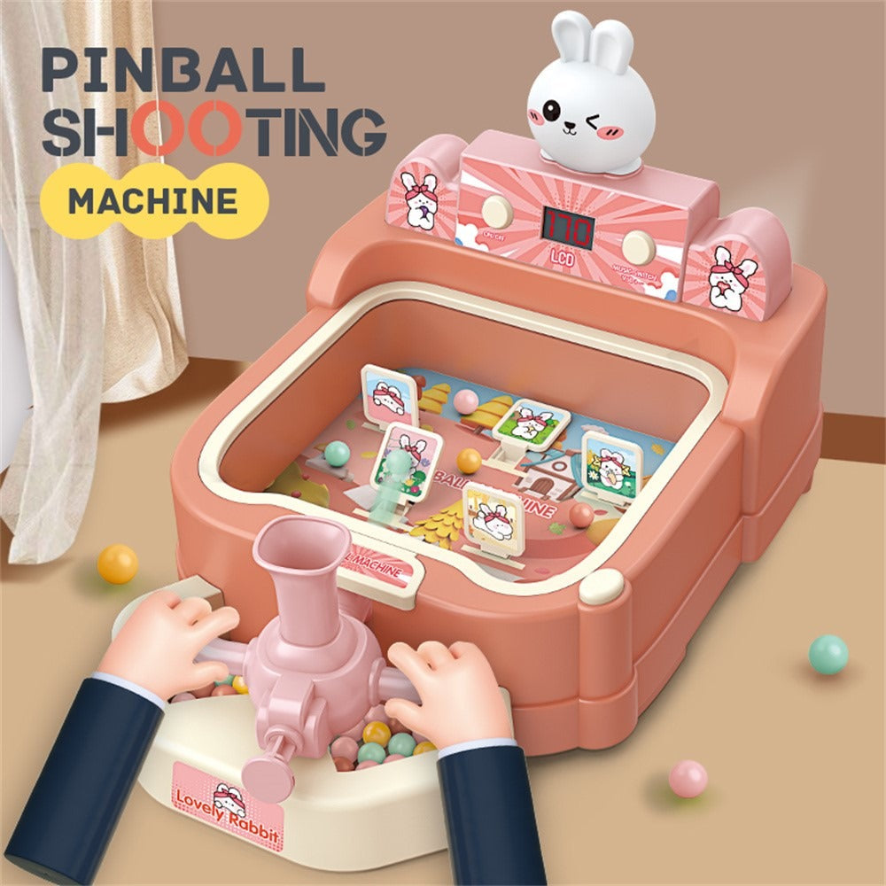 Fidtoy Cartoon Pinball Target Shooting Machine with Score for Kids Tabletop Arcade Game Hand-Eye Coordination Toy Age 3+