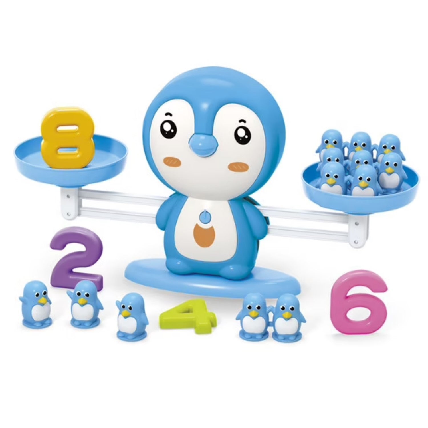 Fidtoy Penguin Balance Scale Mathematics Learning Kit Plastic Math Counting Balance Toy with 100 Weights for Kids Ages 3+