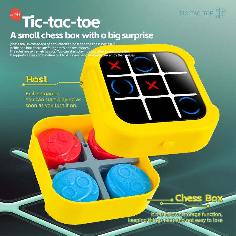 Juego de Puzle Táctil 5 en 1 de Tic Tac Toe Electrónico - 265