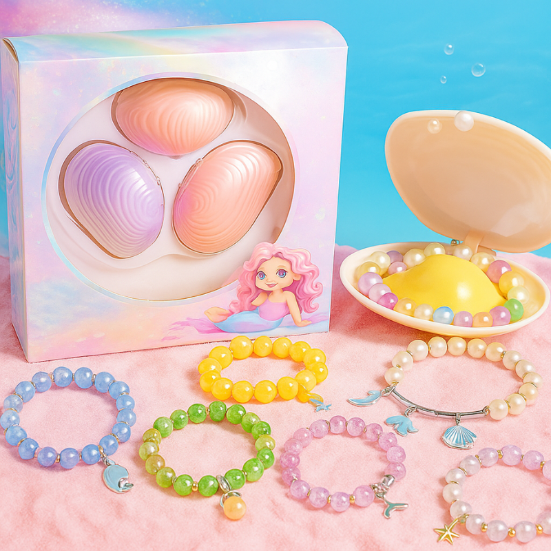 Kit de búsqueda de perlas y creación de pulseras de sirena – Juguete creativo y tranquilizante para niños