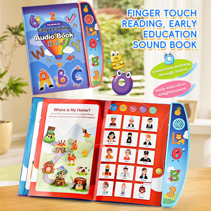 Fidtoy Learning Auditory English Audio Book for Kids Talking Alphabet Number Interactive Learning Toy Ages 2-6