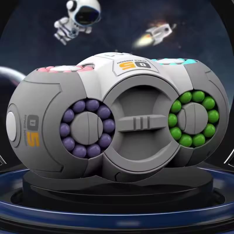 Fidtoy UFO Magic Bean 8 Sided Rotation Fidget Challenge Toy for Kids & Adults | Plastic 360° Rotating Puzzle Spinner, Color Bead Pattern Game, Hand-Eye Coordination & Finger Dexterity Toy Age 5+