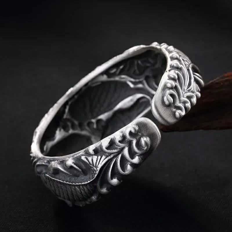 Buddha Stones Buddha Stones Koi Fish Lotus Luck Wealth Bracelet Bangle Bracelet Bangle BS 3