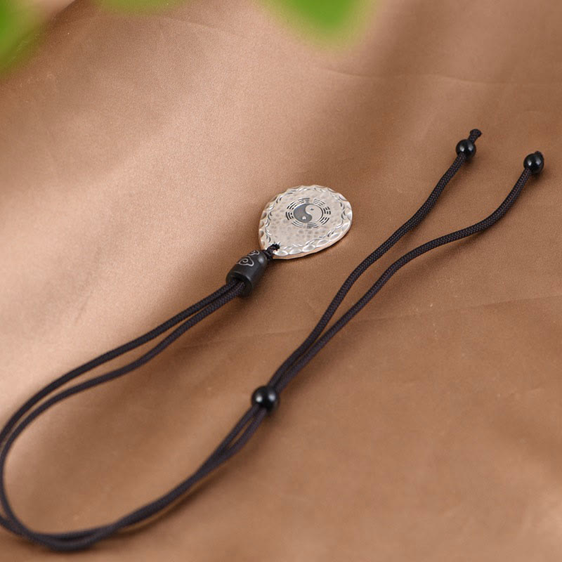Buddha Stones Vintage 999 Sterling Silver Yin Yang Bagua Water Drop Design Balance Harmony Necklace Pendant Necklaces & Pendants BS 8