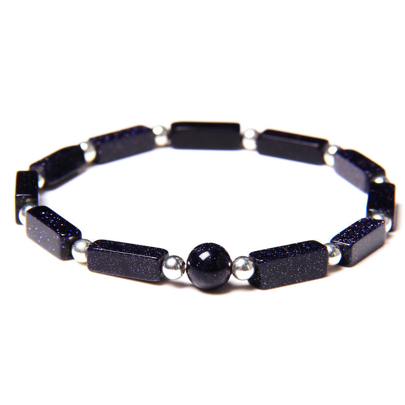 Buddha Stones Natural Crystal Amethyst Tiger Eye Spiritual Balance Bracelet Bracelet BS Blue Sandstone
