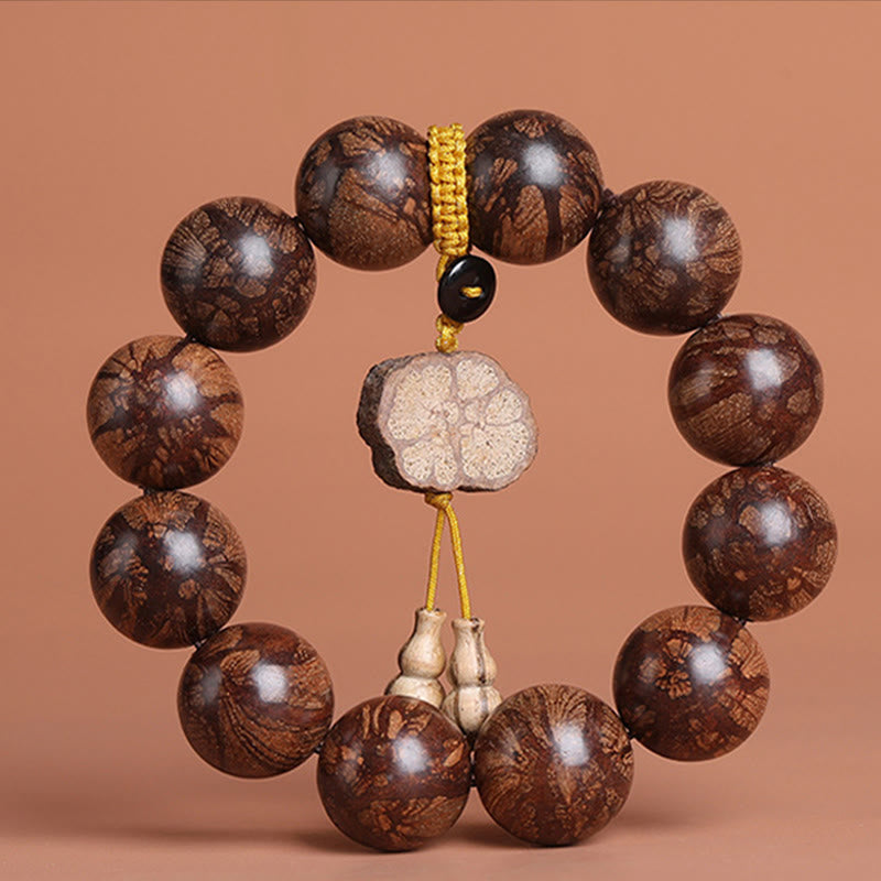Buddha Stones Plum Blossom Wood Inner Peace Bracelet Bracelet BS 6