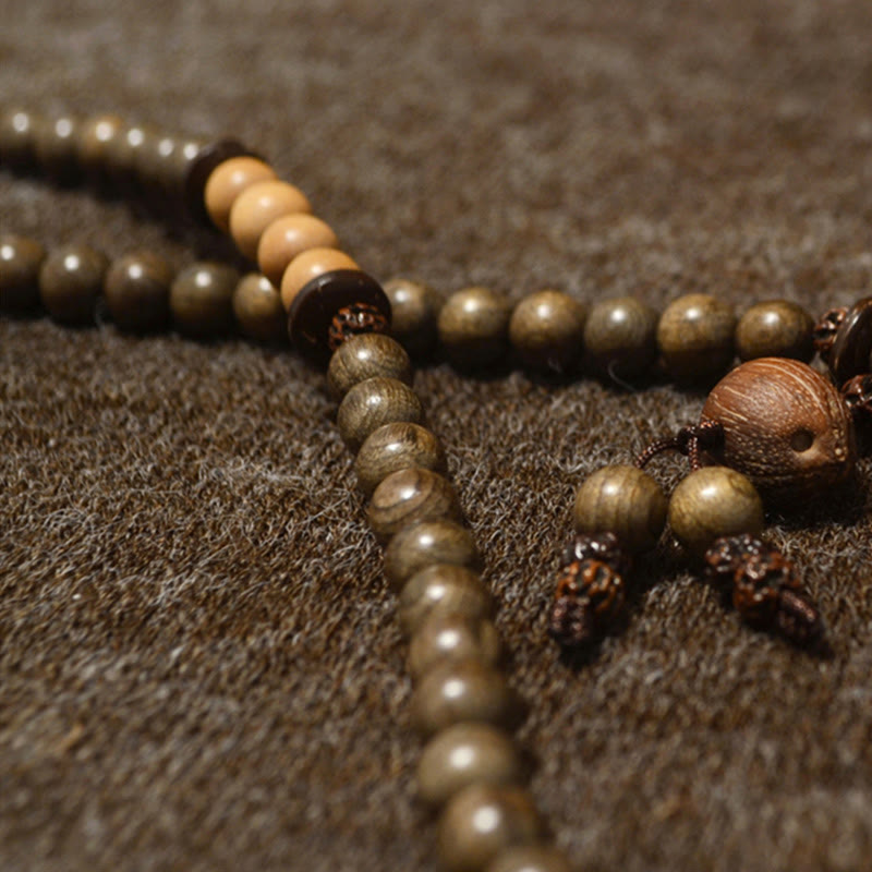 Buddha Stones Tibetan Sandalwood Protection Charm Mala Bracelet Mala Bracelet BS 13