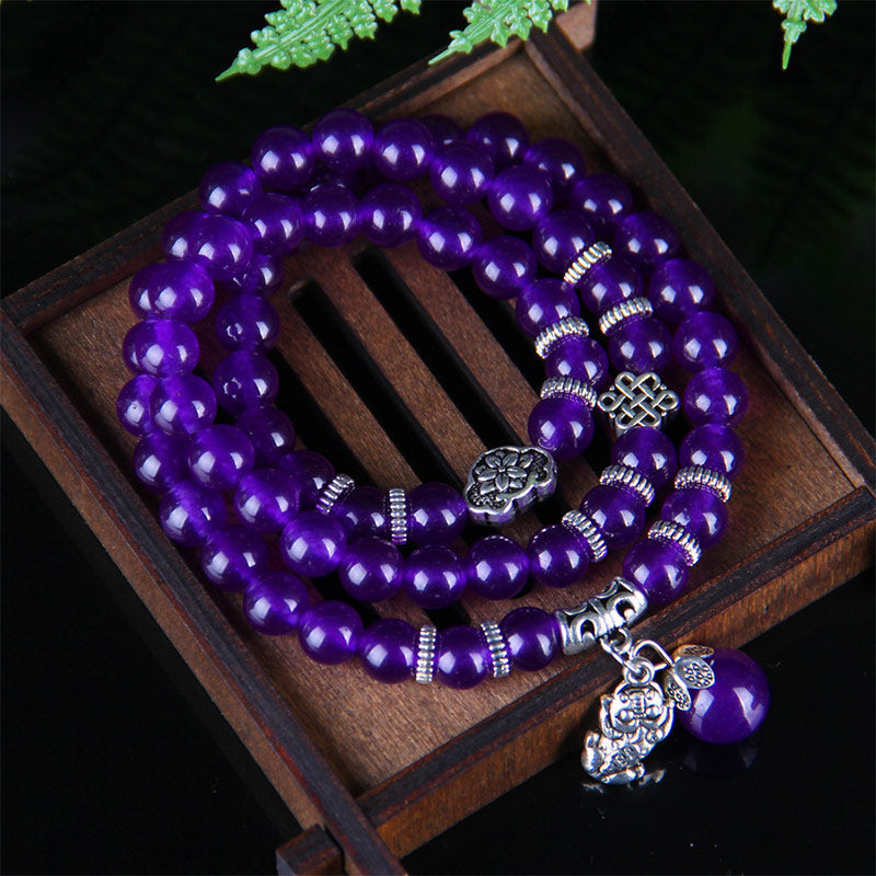 Bracelet de richesse Pixiu en améthyste Foviel