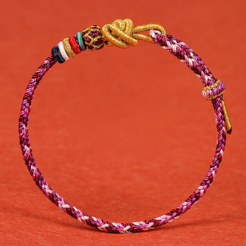 Buddha Stones Handmade Dunhuang Colorful Rope Protection Braid String Bracelet Bracelet BS 5