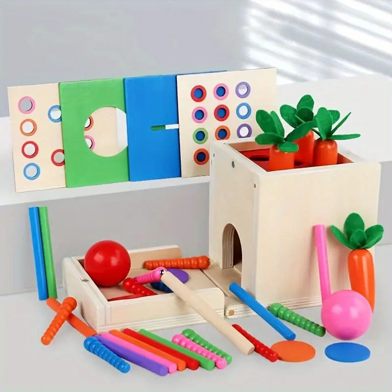 Caja multifuncional de inteligencia de educación temprana Montessori 6 en 1