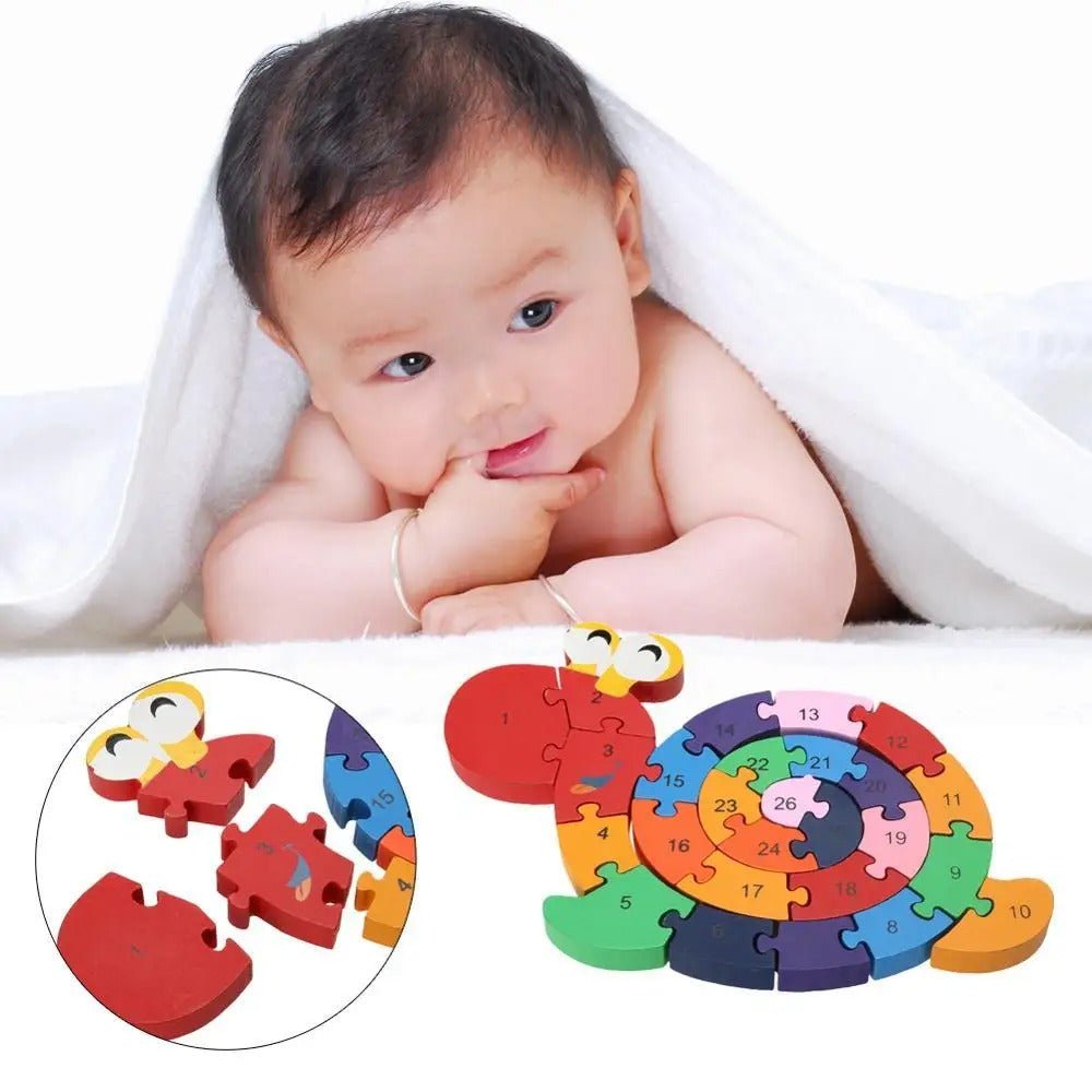 2 in 1 Animal Puzzle | Wooden Jigsaw Puzzle for Kids | Learn Alphabets and Puzzles | 1 PC
