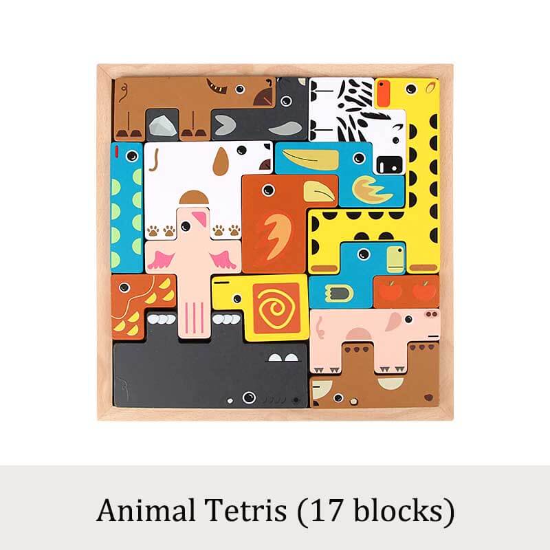 Fidtoy Wooden Animal Balance Stacking Toy Montessori Blocks