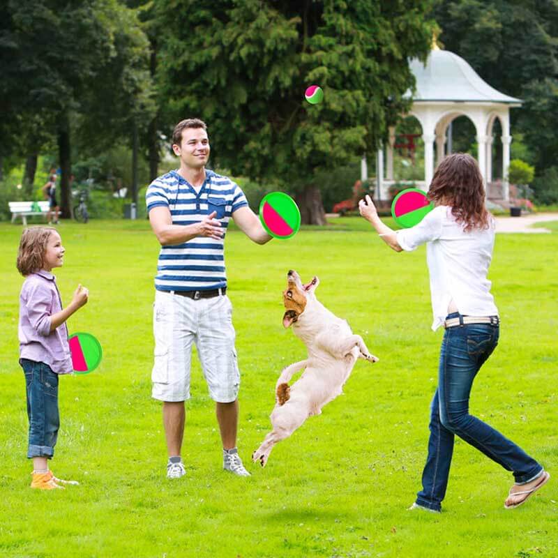 Fidtoy Outdoor Toss and Catch Ball Set - Fun Family Play-6 Paddles 3 Balls
