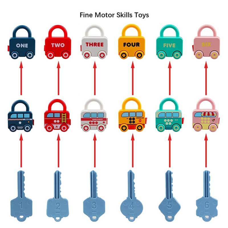 Fidtoy Montessori Number Matching Toy Cars for Toddlers Quiet Time Learning Toy for 1 2 3 Year Old Kids Travel Play Counting Game Fine Motor Skills Educational Toy
