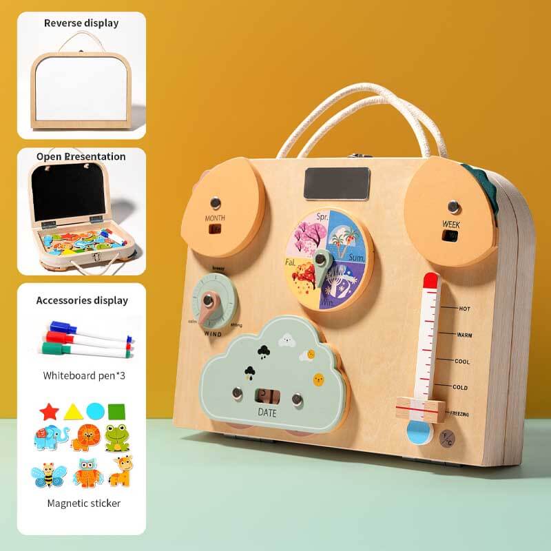 Fidtoy Montessori Busy Board for Toddlers – Dual-Sided Learning Toy for Fine Motor Skills, Problem Solving & Travel Play